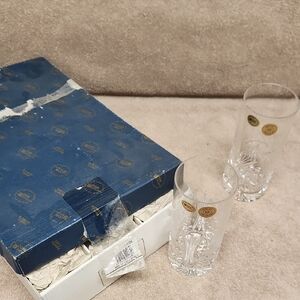 Tom Bohemia Crystal Highball Glasses Set Of 6 Vintage Czech Republic